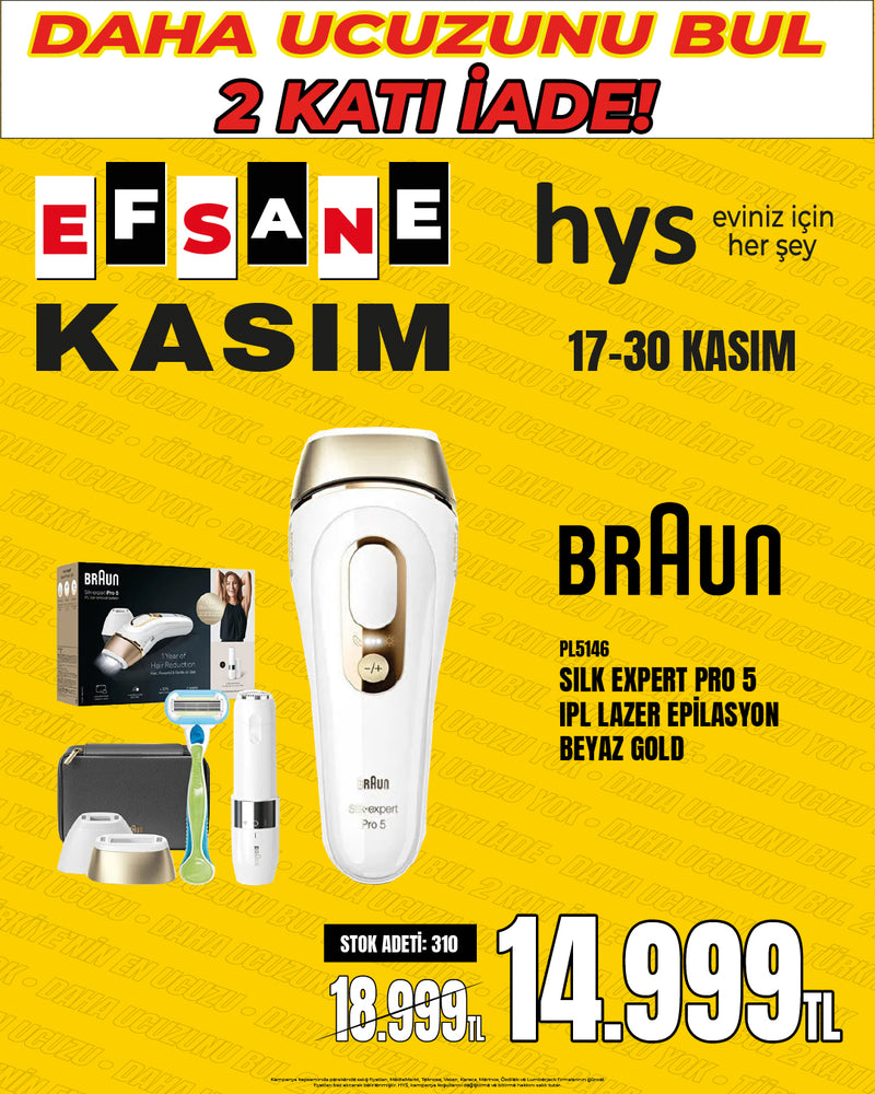 BRAUN PL5146 Silk-Expert Pro 5 En Hızlı IPL Lazer Epilasyon Cihazı