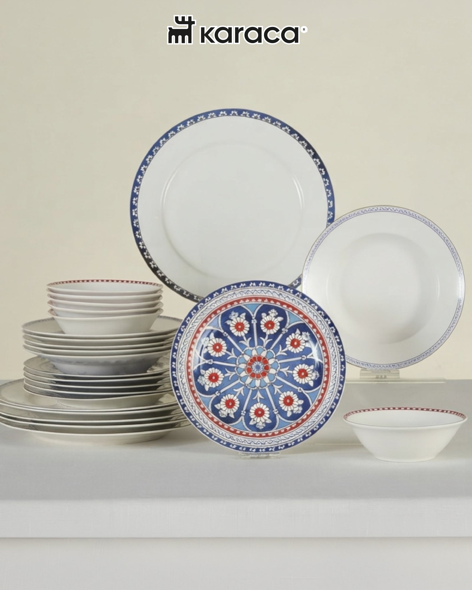 Karaca 24 Parça Elegance Bone Ancient Yemek Takımı 6 Kişilik