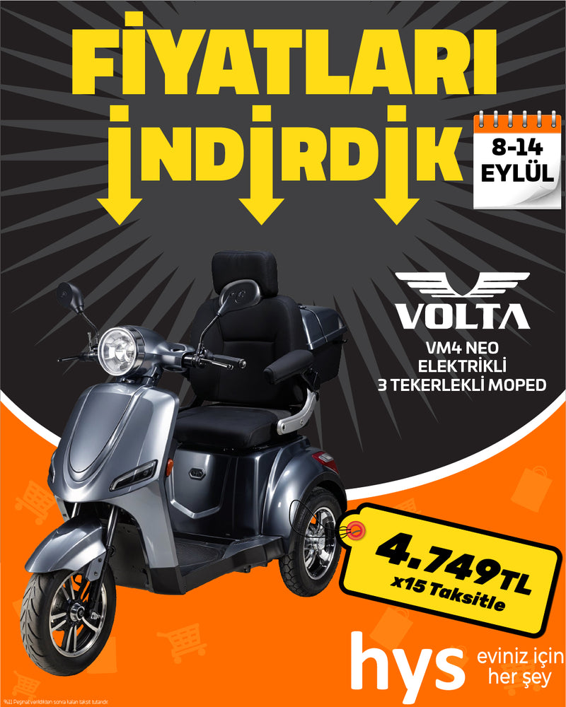 Volta VM4 NEO Elektrikli 3 Tekerlekli Moped