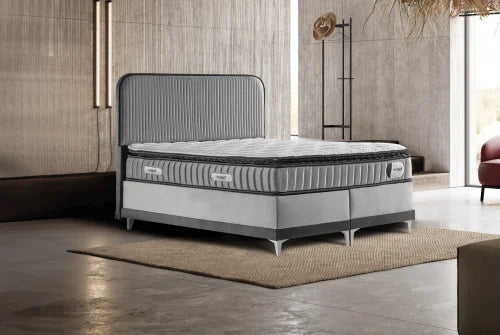 Rival Baza-Başlık-Yatak Seti - Gri, 150x200 cm