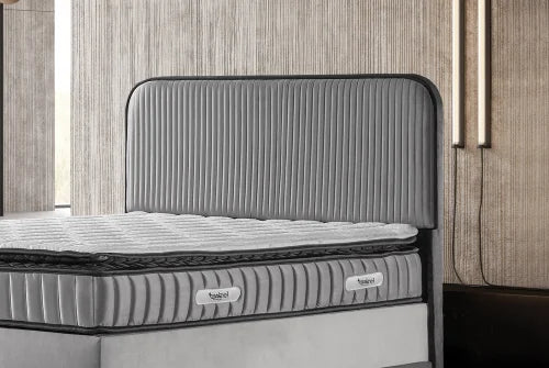 Rival Baza-Başlık-Yatak Seti - Gri, 150x200 cm