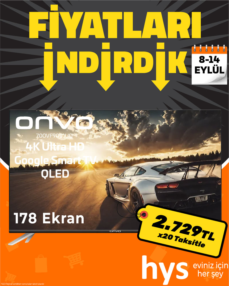 ONVO 178 Ekran 70" Google Smart TV QLED 700VF9001U0