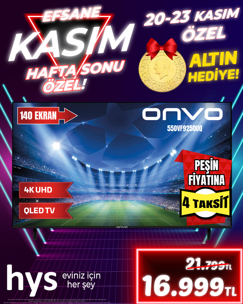 ONVO 4K Ultra HD Android TV 55" 140 Ekran 550VF925OUQ