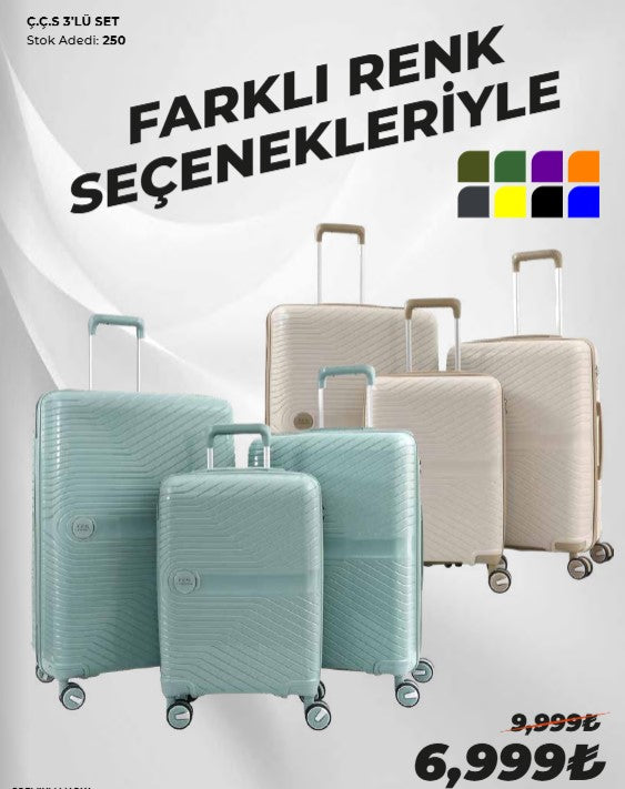 3 lü Bohem Valiz Seti