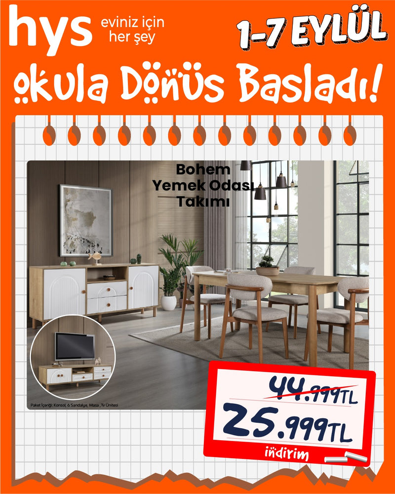 Bohem Yemek Odası Takımı