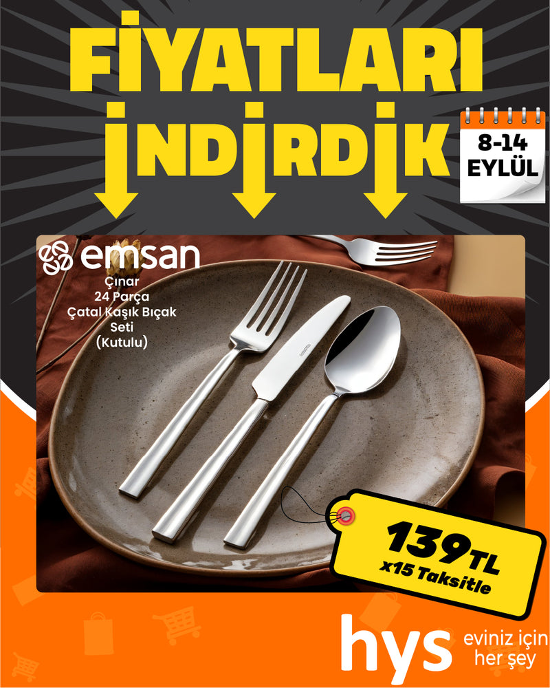 Emsan Çınar 24 Parça Çatal Kaşık Bıçak Seti