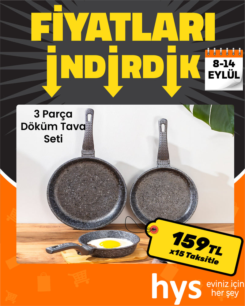 3'lü Döküm Tava Seti