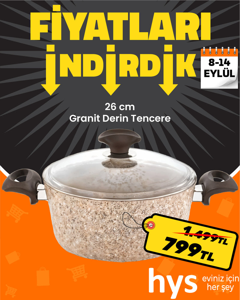 Granit Derin Tencere - 26 cm