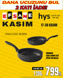 ENGLISH HOME GRANADA 2'li Granit Efektli Tava Sahan Seti (20 cm + 26 cm)