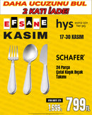 SCHAFER Günlük Kullanım 24 Parça Paslanmaz Çelik Çatal Kaşık Bıçak Takımı