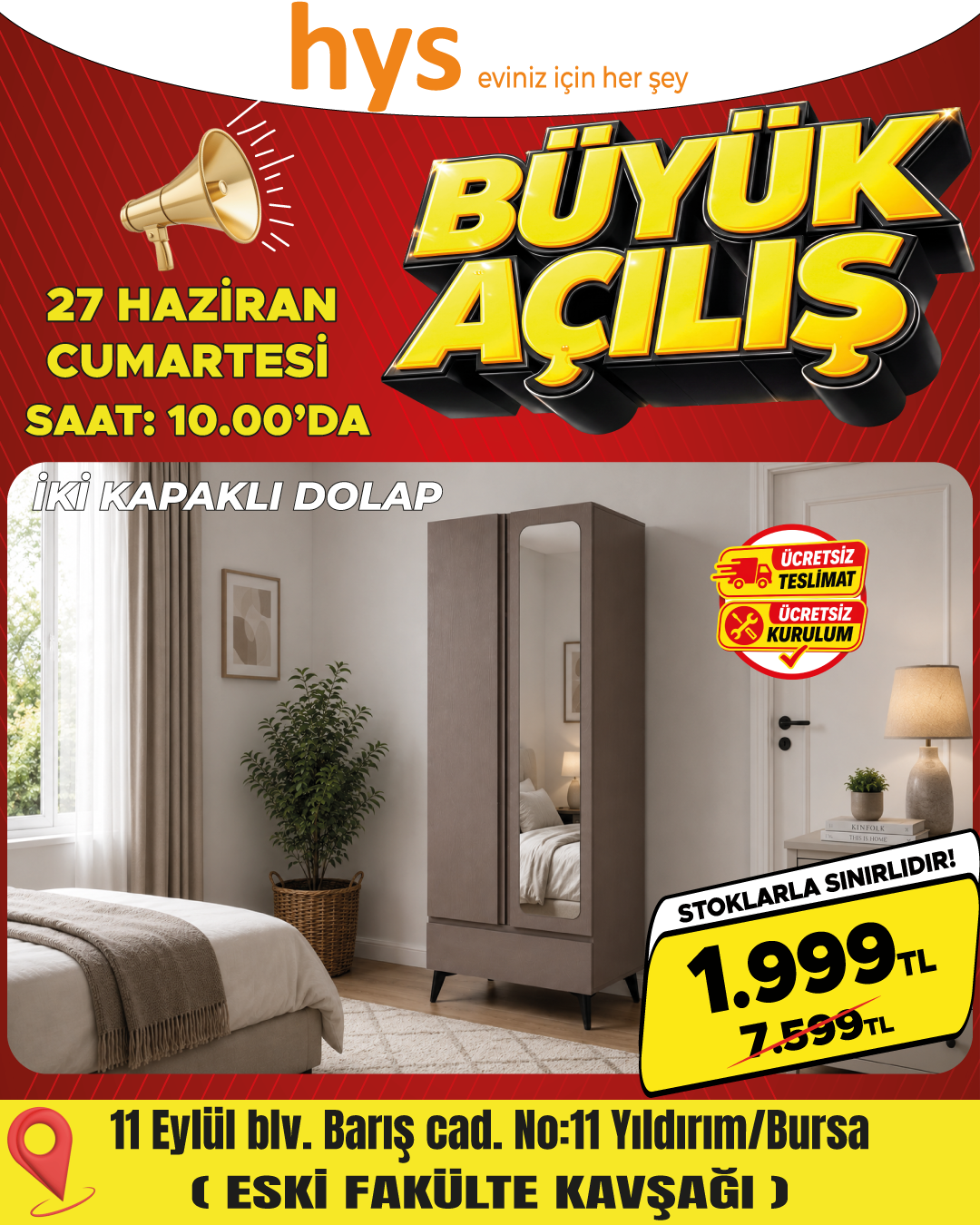 2 Kapaklı Dolap