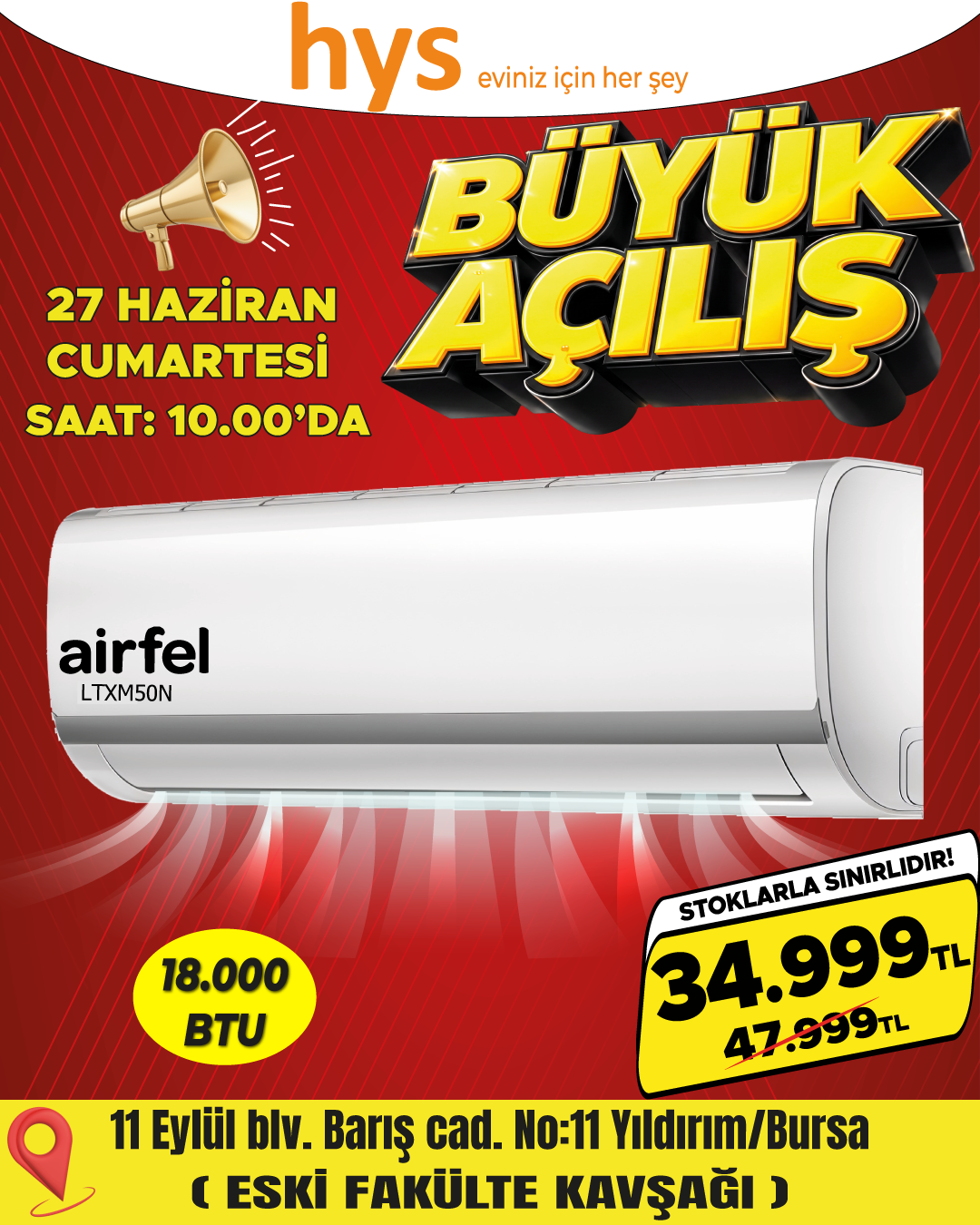 Airfel LTXM50N 18000 BTU Klima