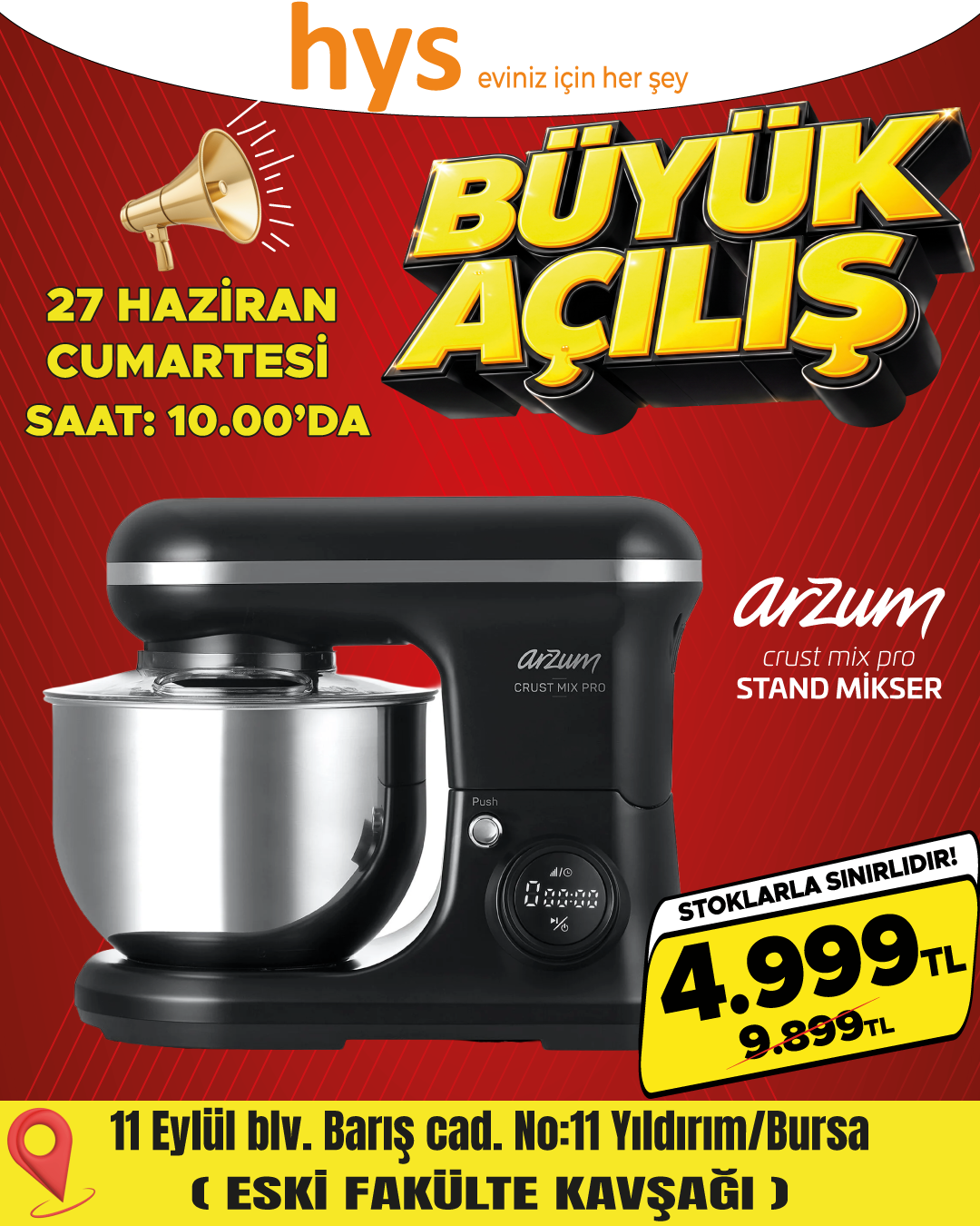Arzum Crust Mix Stand Mikser