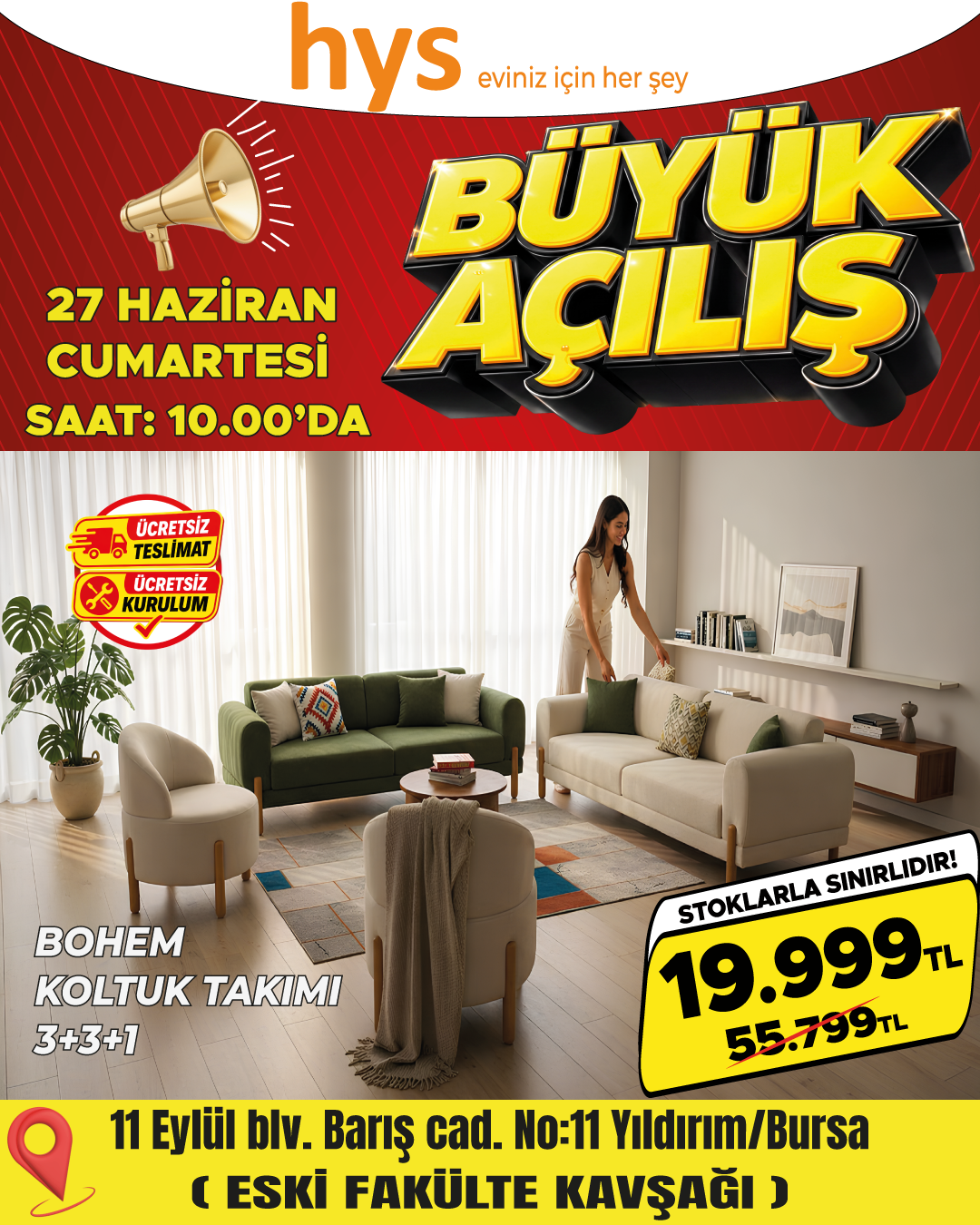 Bohem Koltuk Takımı 3-3-1