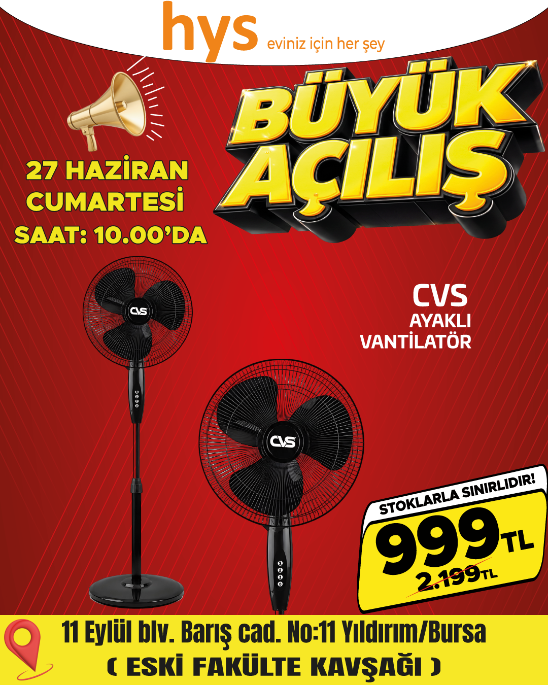 CVS Ayaklı Vantilatör Ürün ana görseli