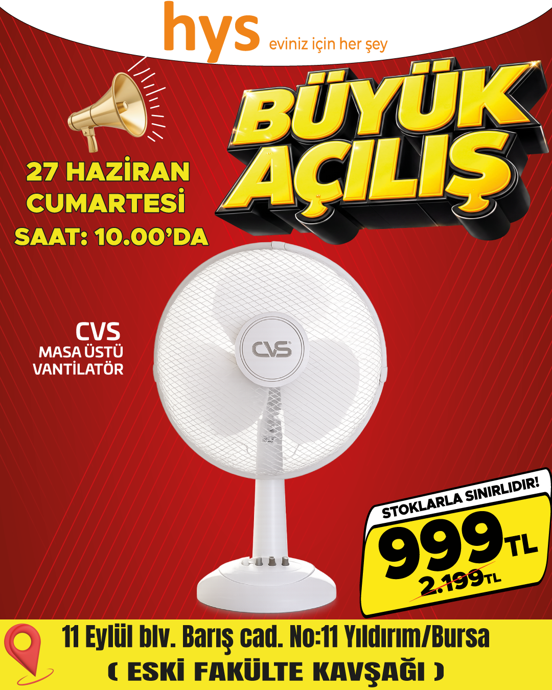 CVS Masa Üstü Vantilatör