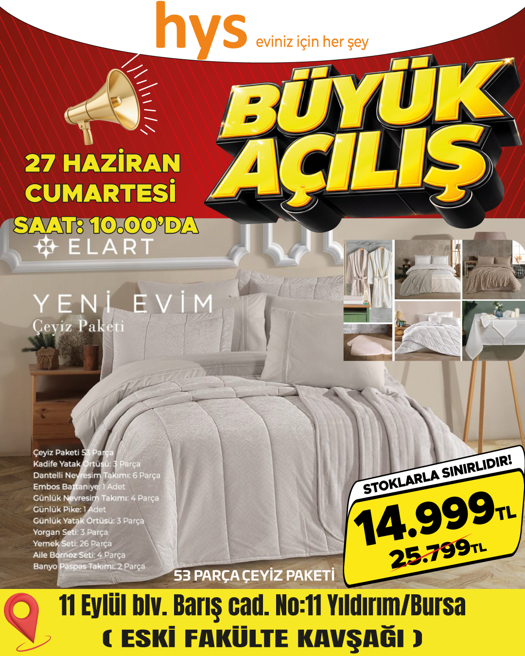Elart Yeni Evim Çeyiz Paketi 53 Parça