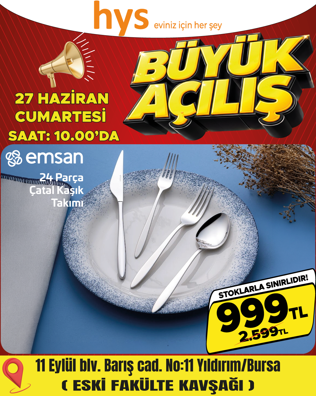 Emsan 24 Parça Çatal Kaşık Takımı Ürün ana görseli