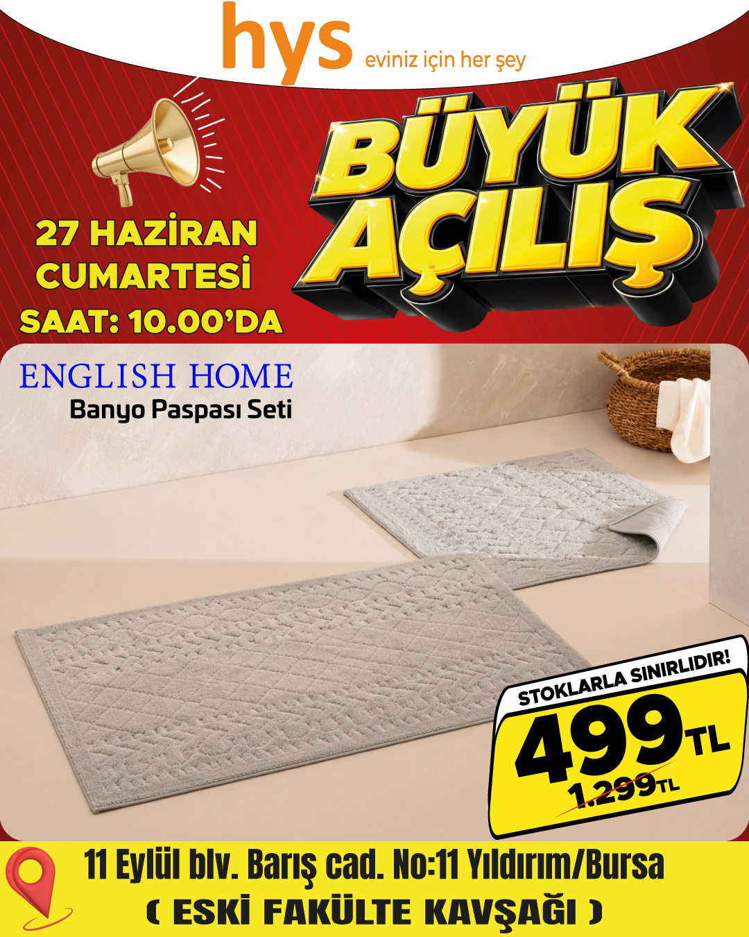 English Home Banyo Paspas Seti