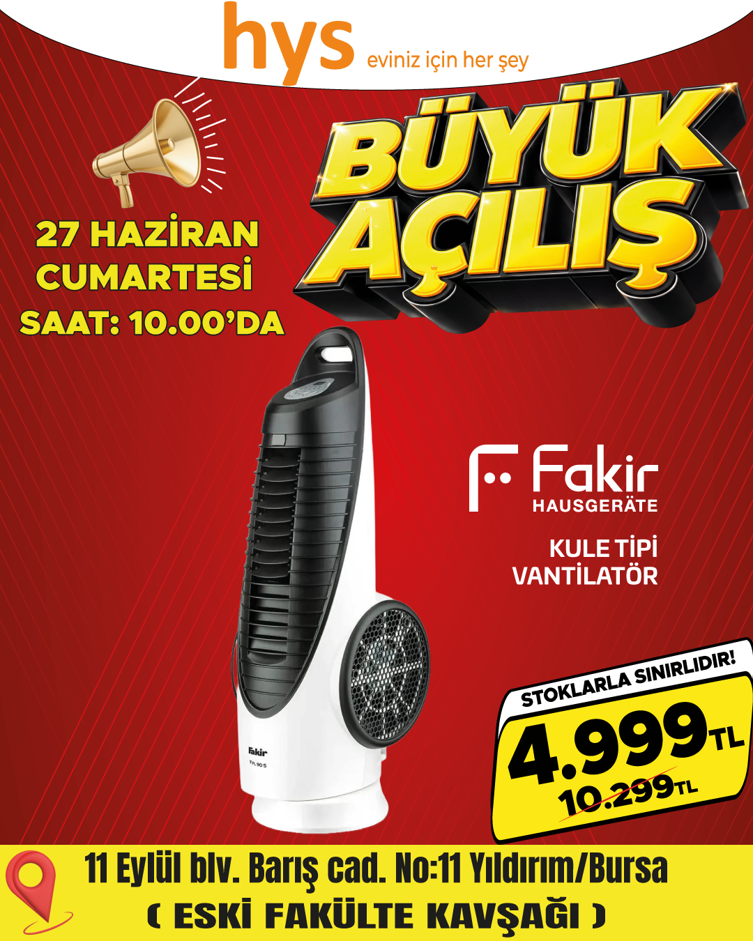Fakir Kule Tipi Vantilatör