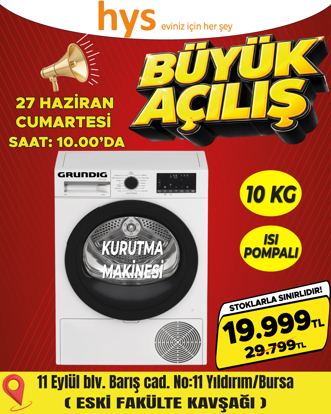 Grundig 10 Kg Isı Pompalı Kurutma Makinesi