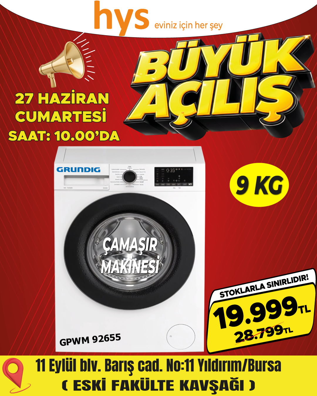 Grundig GPWM92655 9 Kg Çamaşır Makinesi