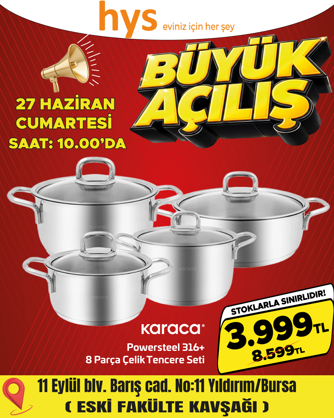 Karaca Pro Multiset 8 Parça Çelik Tencere Seti Ürün ana görseli