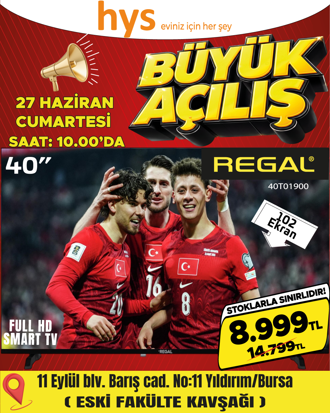 Regal 40TI1900 40 İnç Full HD Smart TV