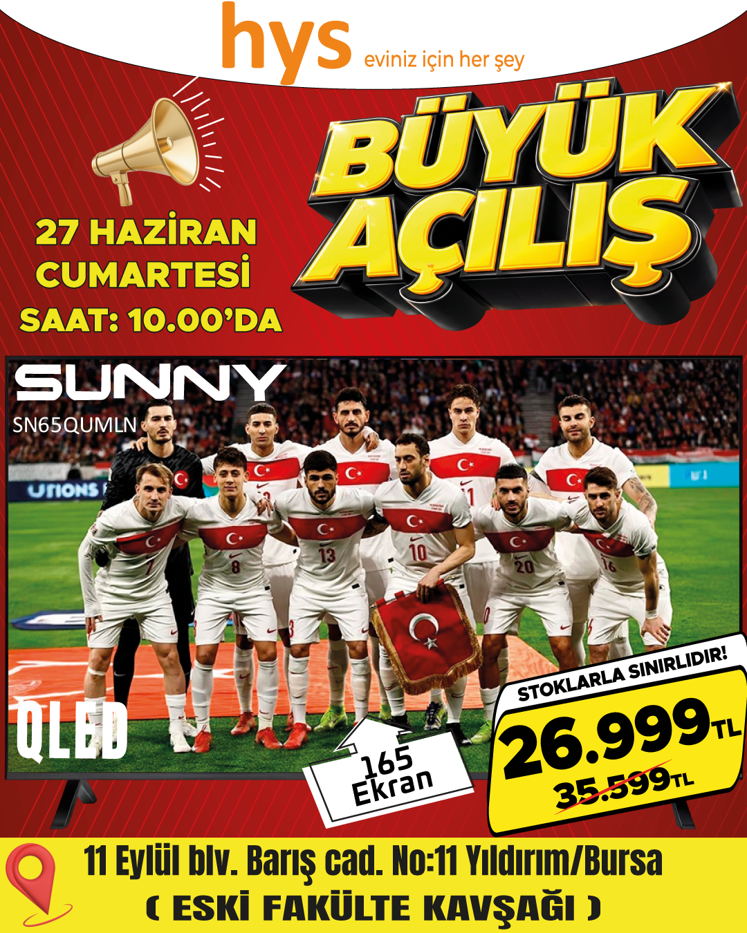 Sunny SN65QUMLN 65 İnç QLED TV