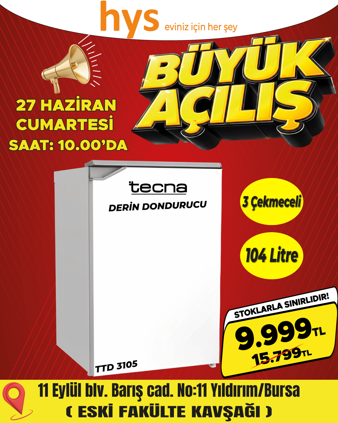 Tecna TTD3105 Derin Dondurucu