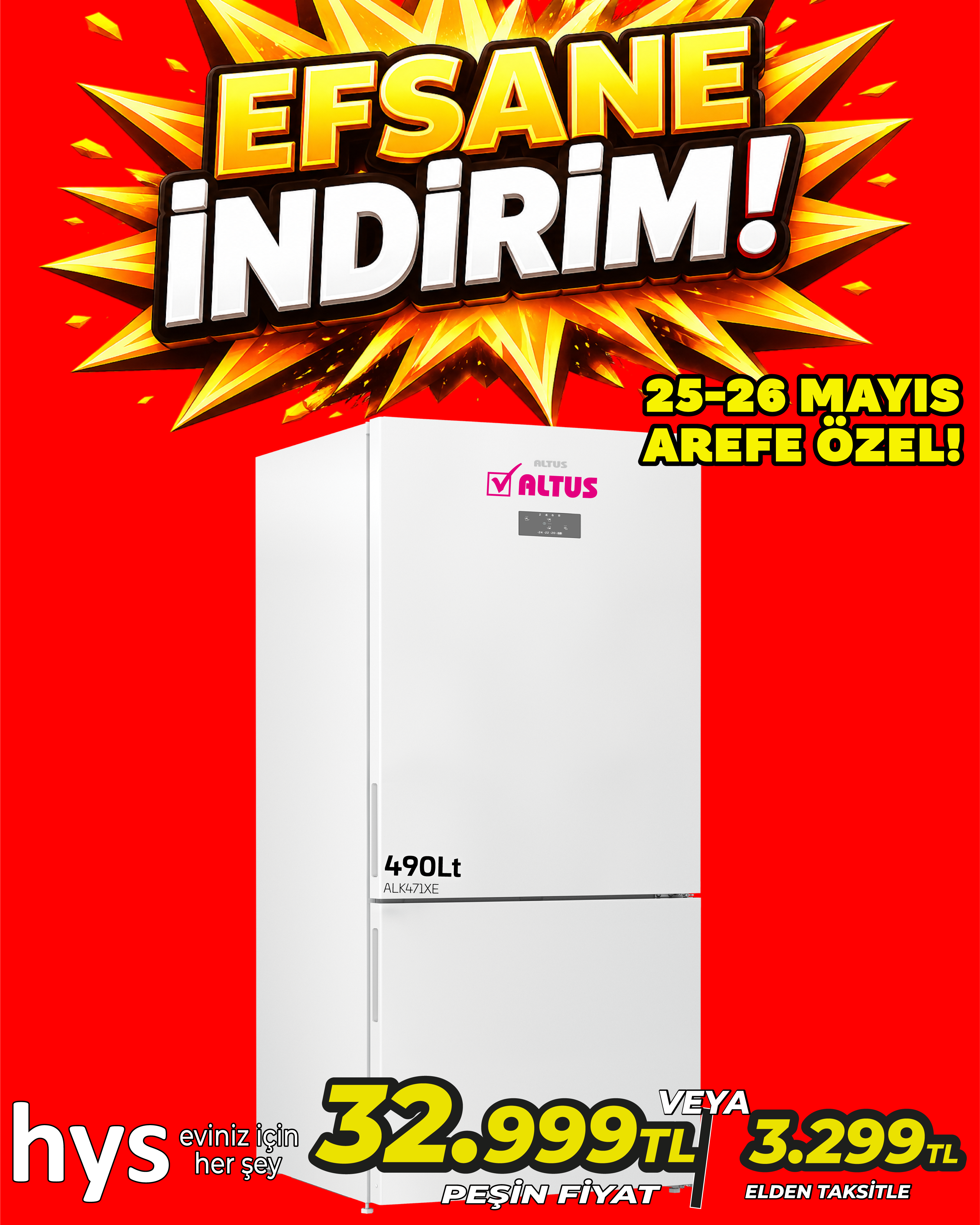 Altus 490 Lt Buzdolabı Ürün ana görseli