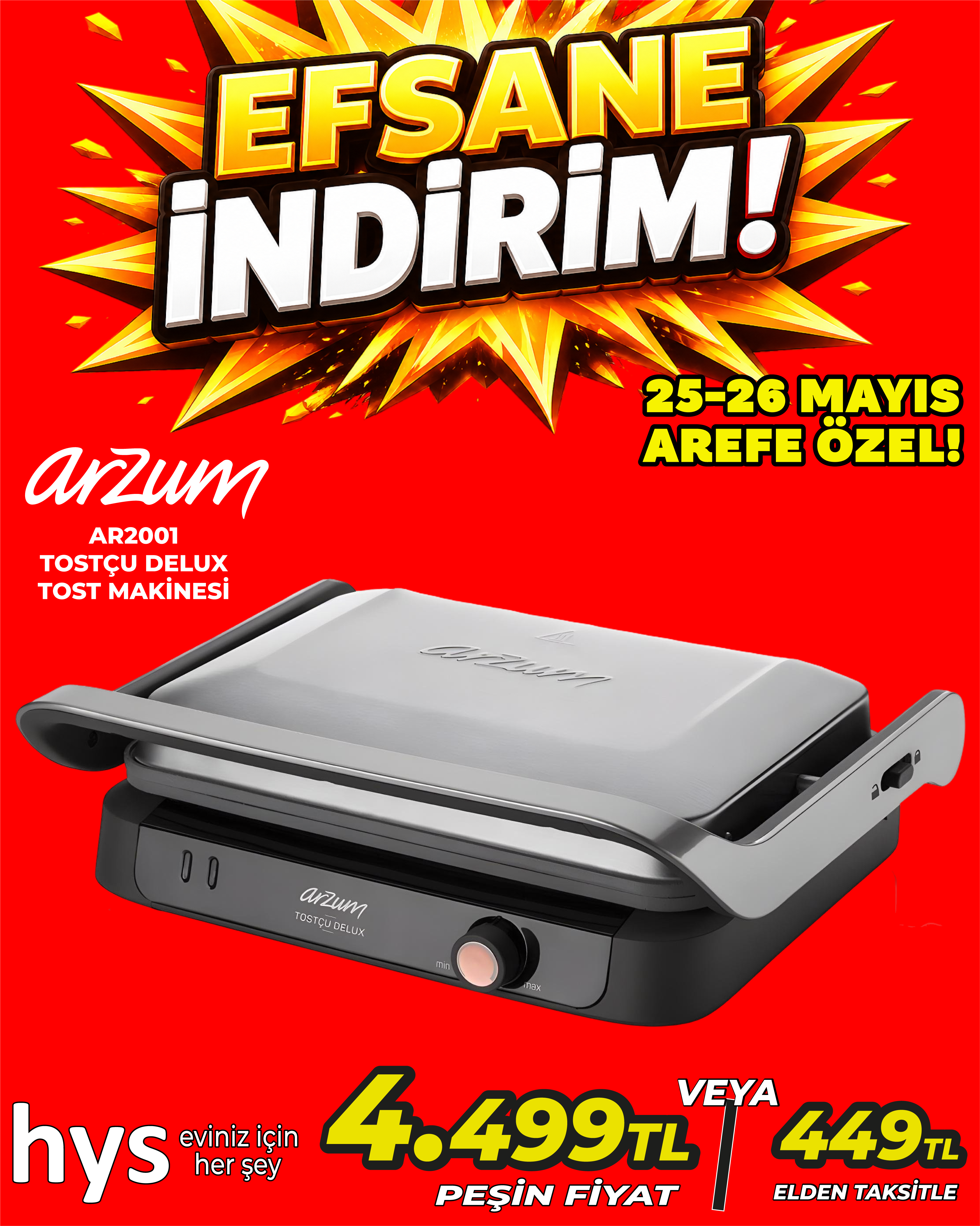 Arzum AR2001 Tostçu Delux Tost Makinesi