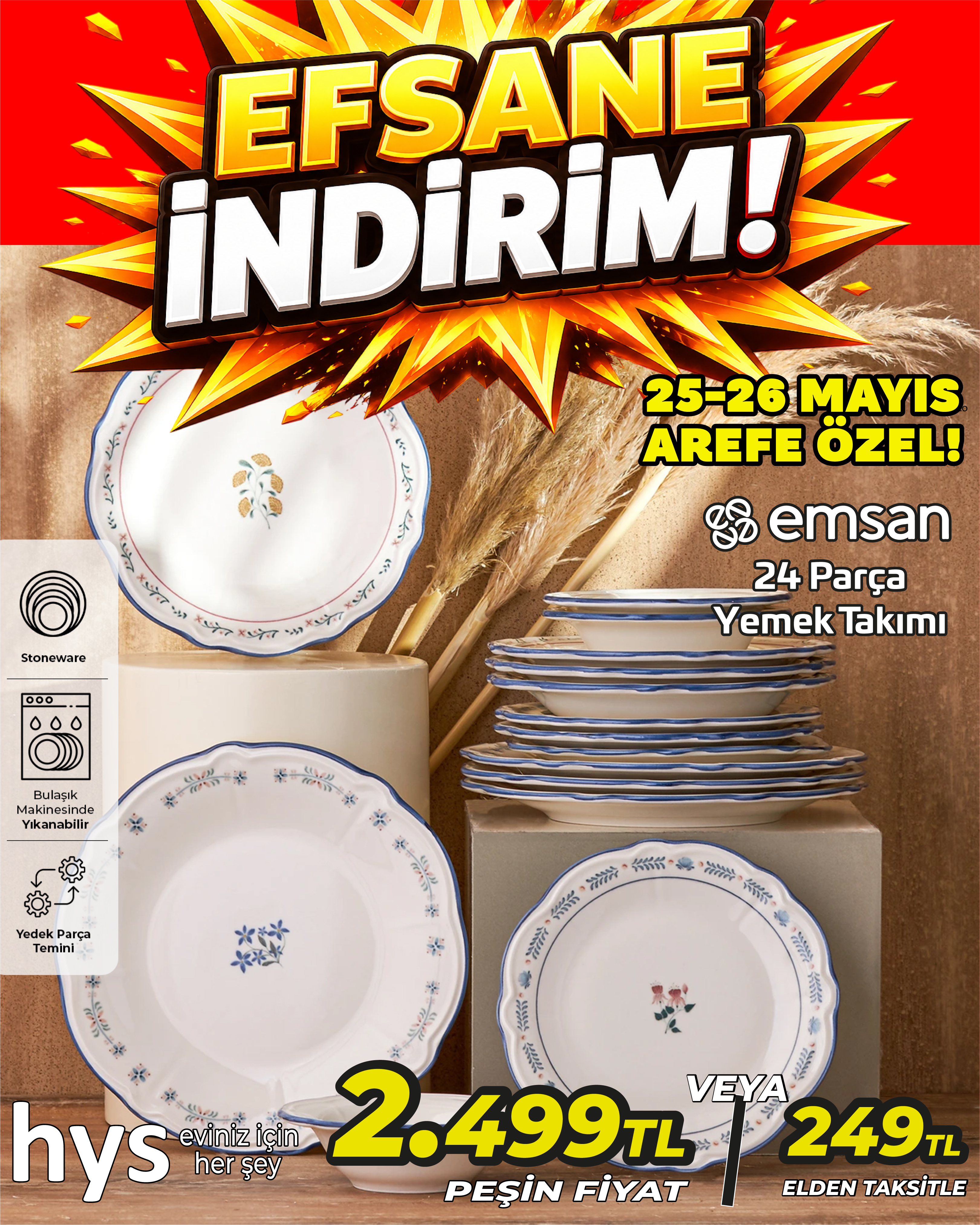 Emsan 24 Parça Yemek Takımı Ürün ana görseli