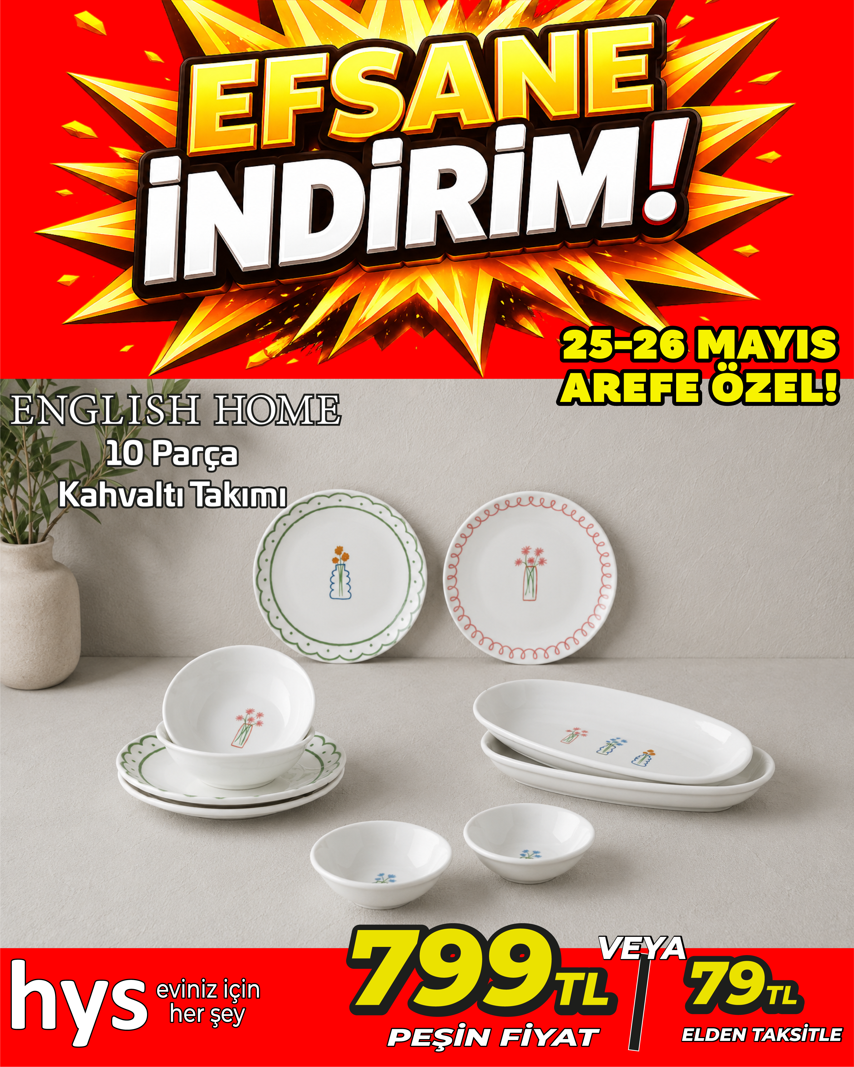 English Home 10 Parça Kahvaltı Takımı Ürün ana görseli