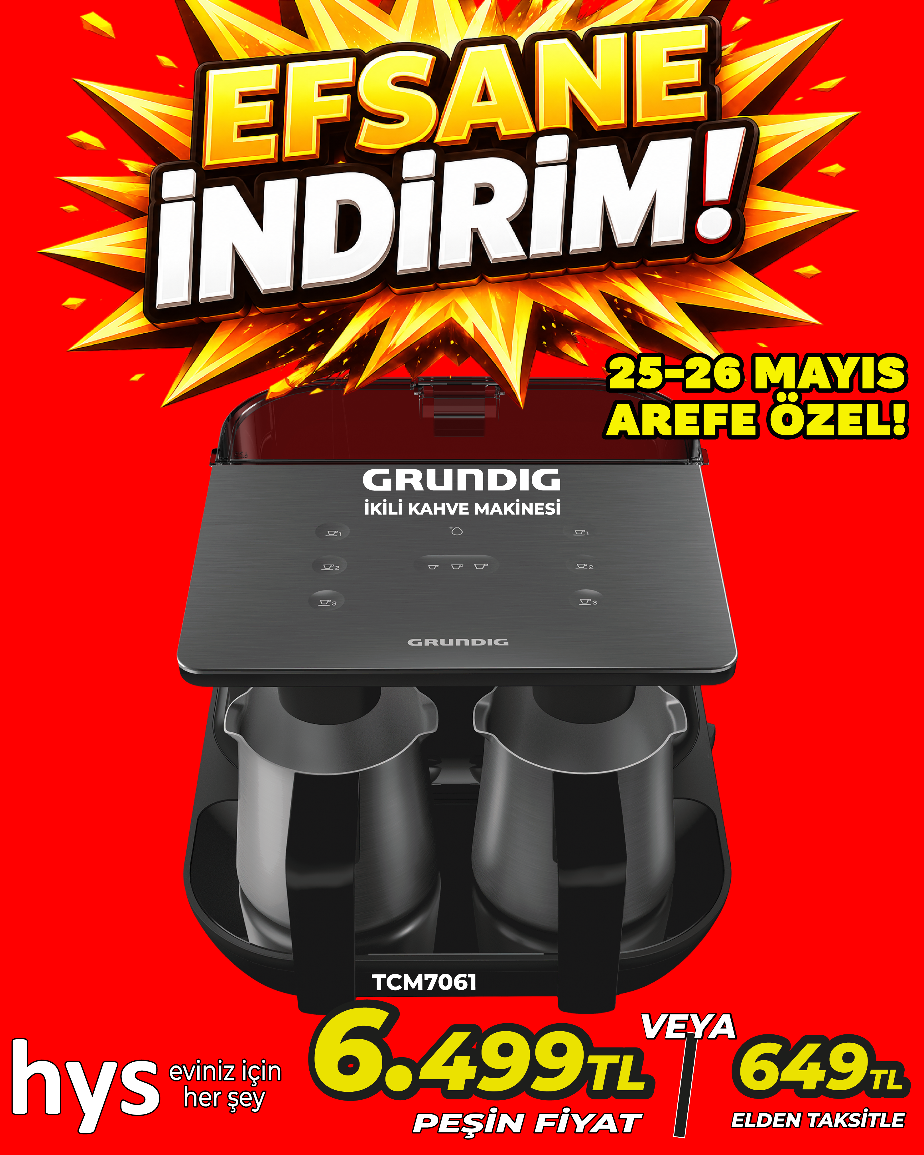 Grundig İkili Kahve Makinesi TCM7061