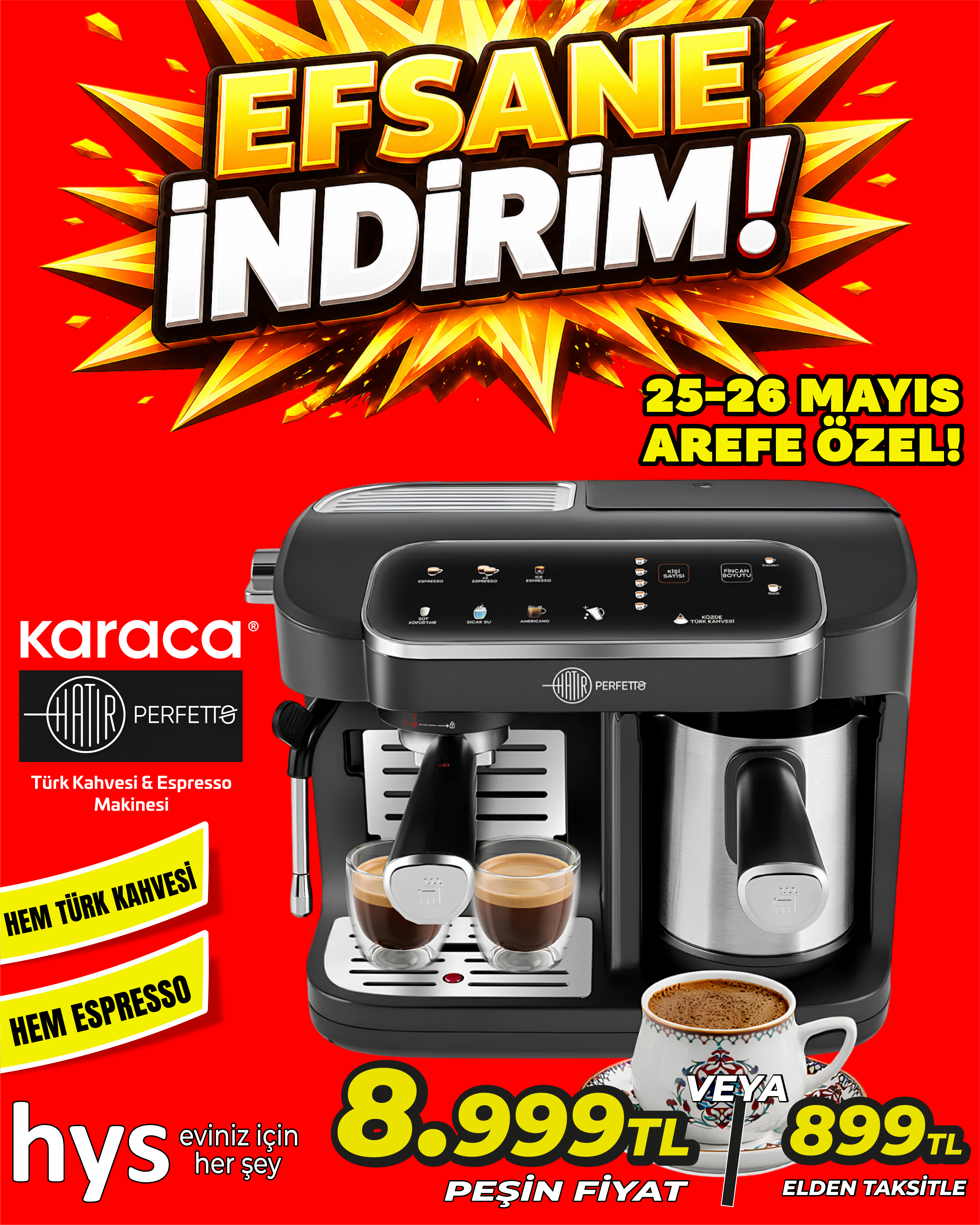 Karaca Hatır Perfetto Türk Kahvesi ve Espresso Makinesi Ürün ana görseli