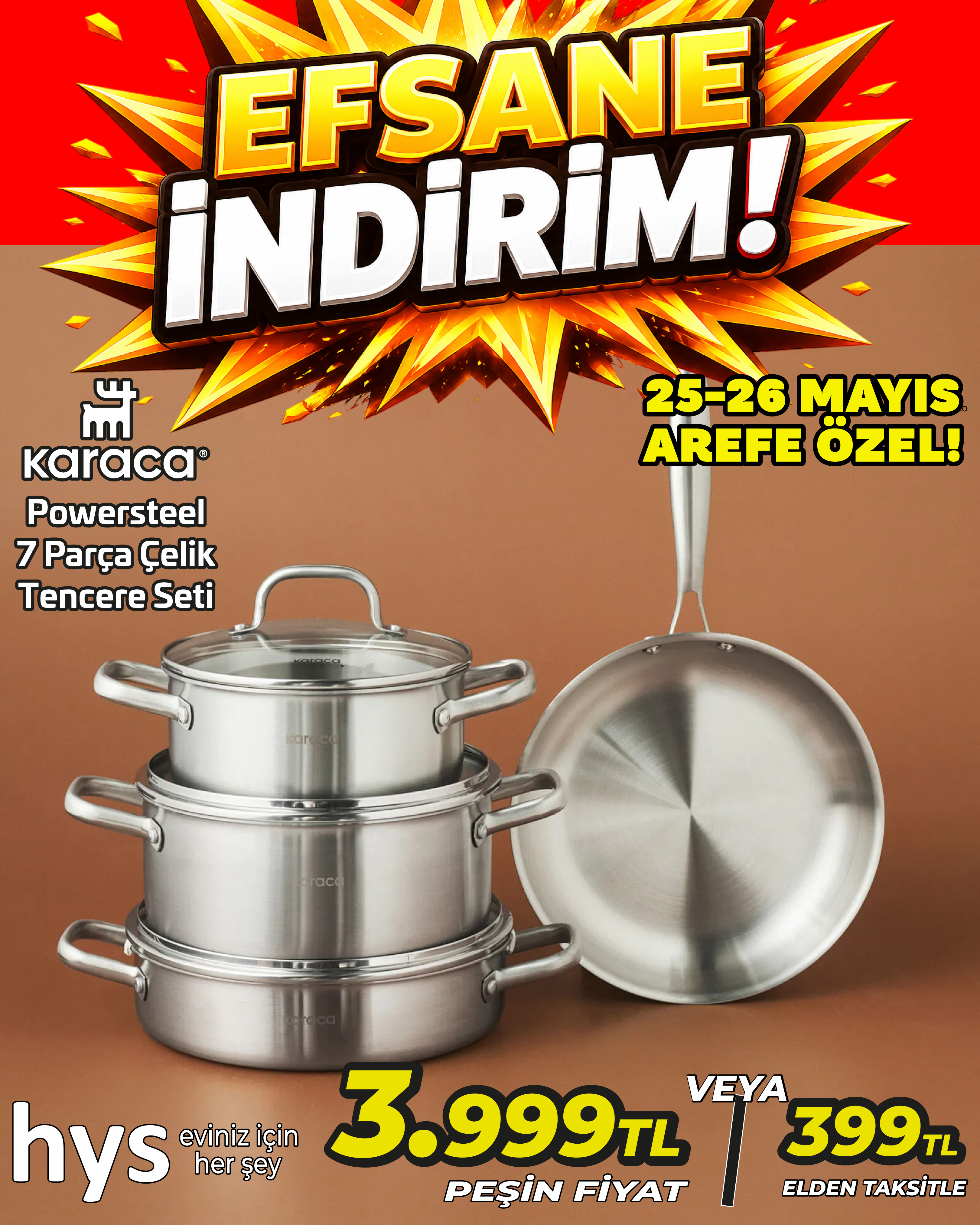 Karaca Powersteel 7 Parça Çelik Tencere Seti Ürün ana görseli