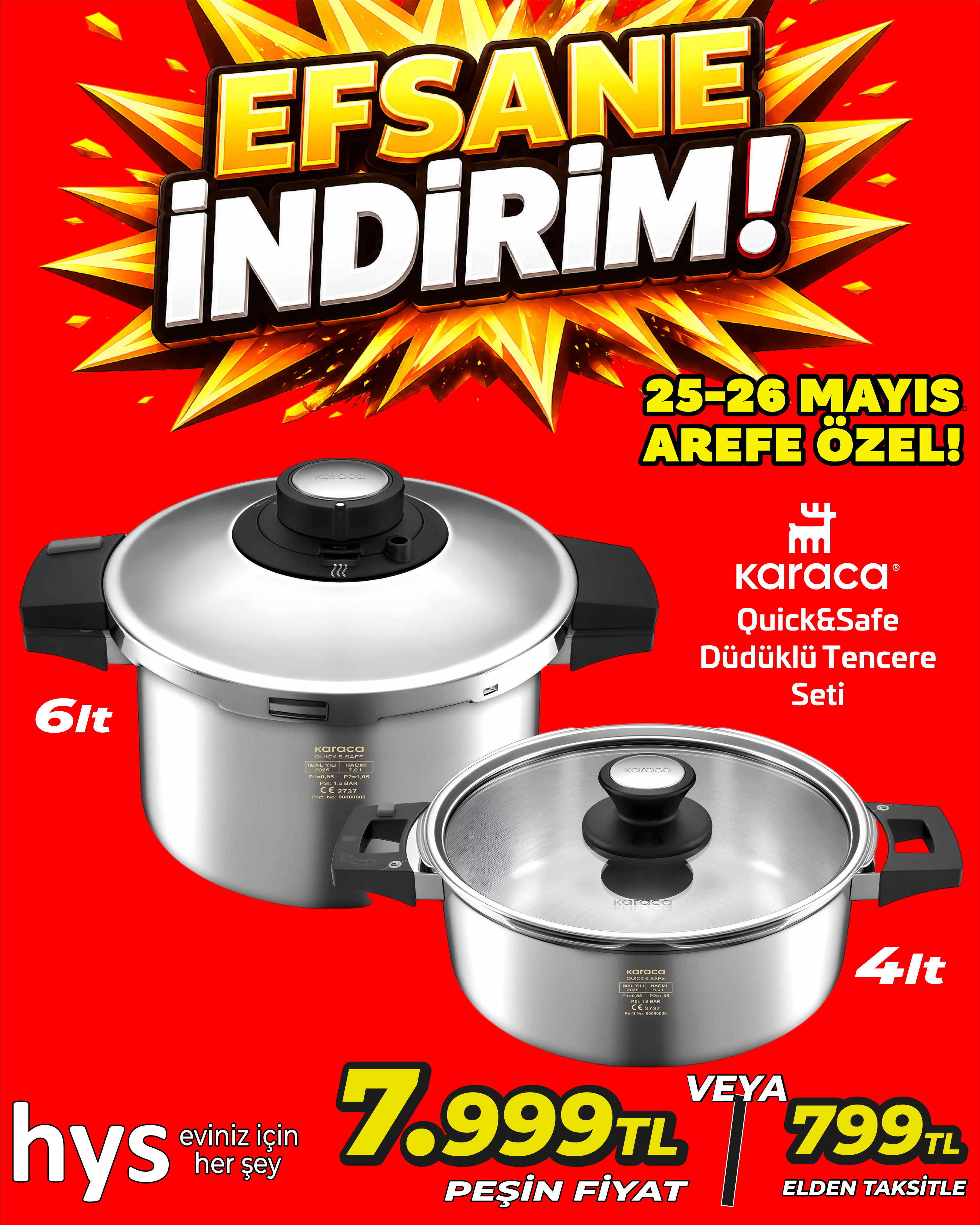 Karaca Quick&Safe Düdüklü Tencere Seti Ürün ana görseli