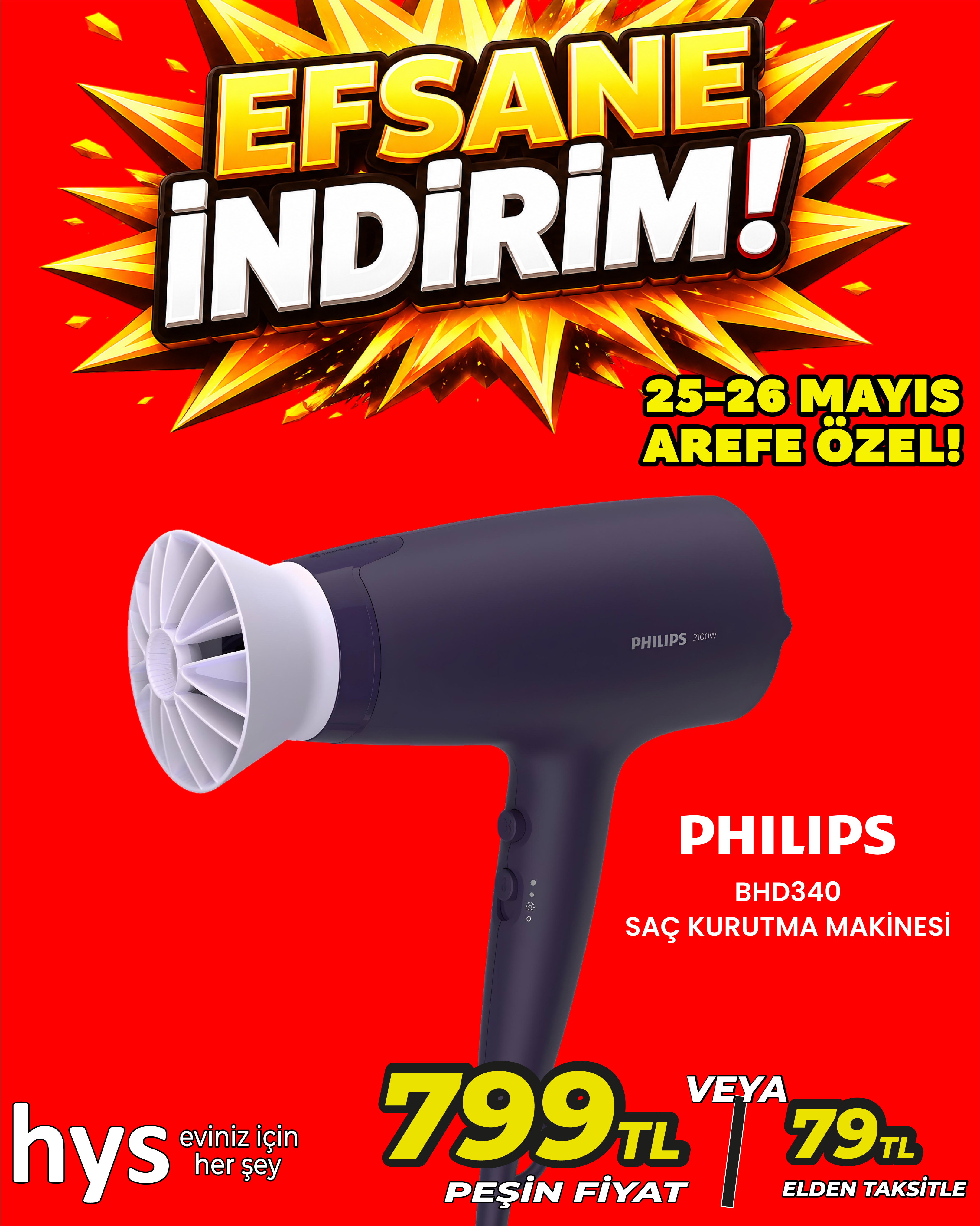 Philips BHD340 Saç Kurutma Makinesi