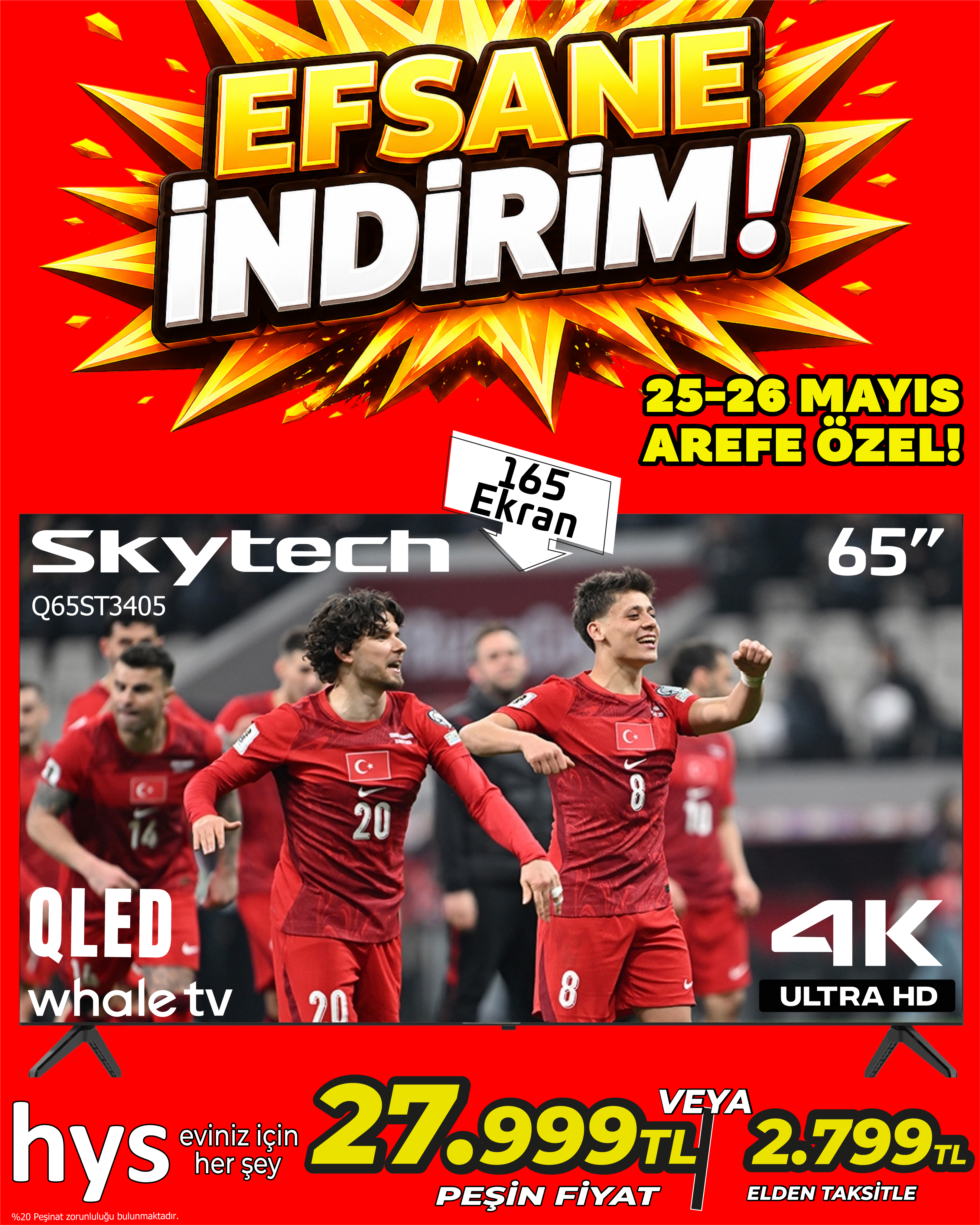Skytech 65 İnç QLED TV Ürün ana görseli