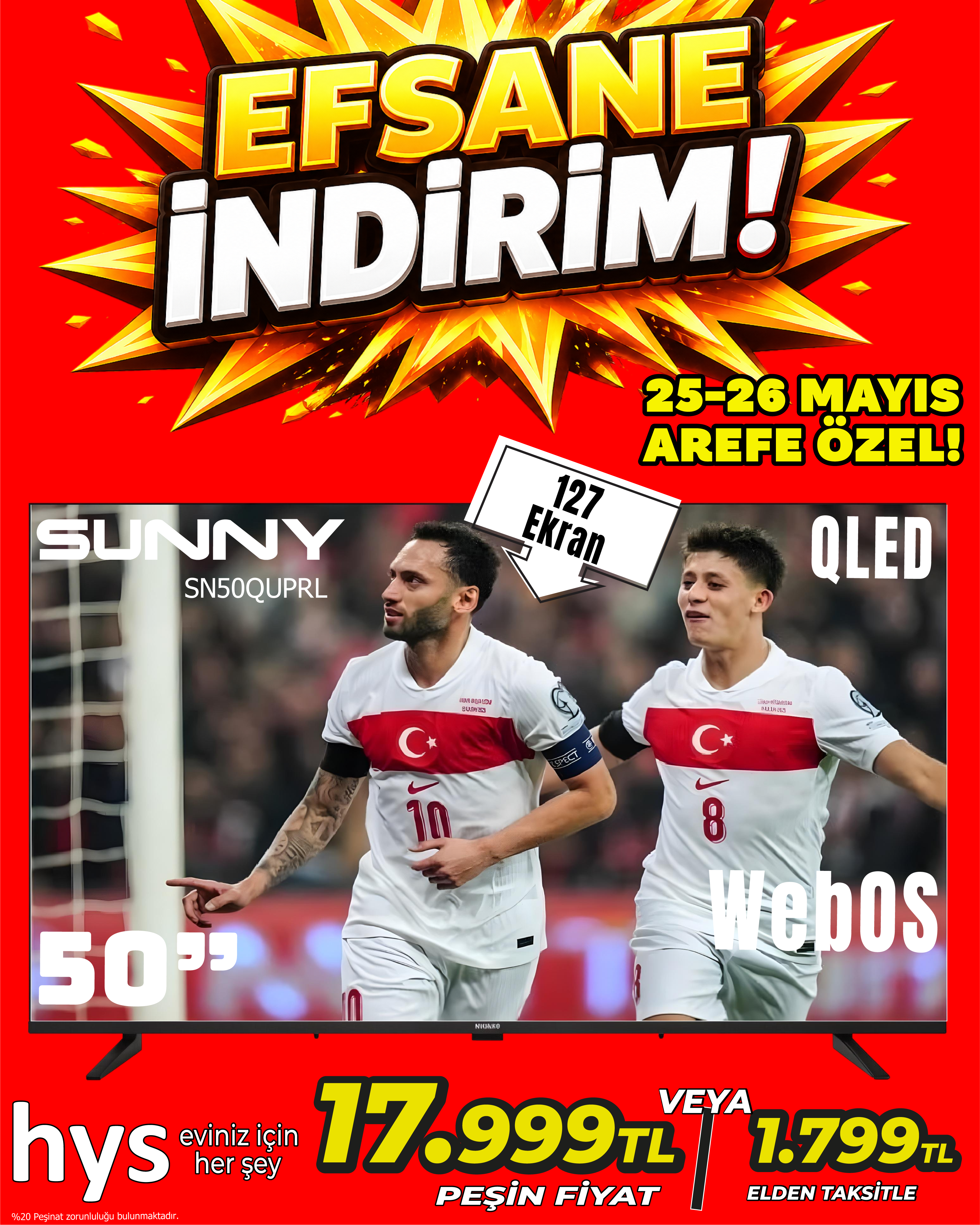 Sunny 50 İnç QLED TV Ürün ana görseli
