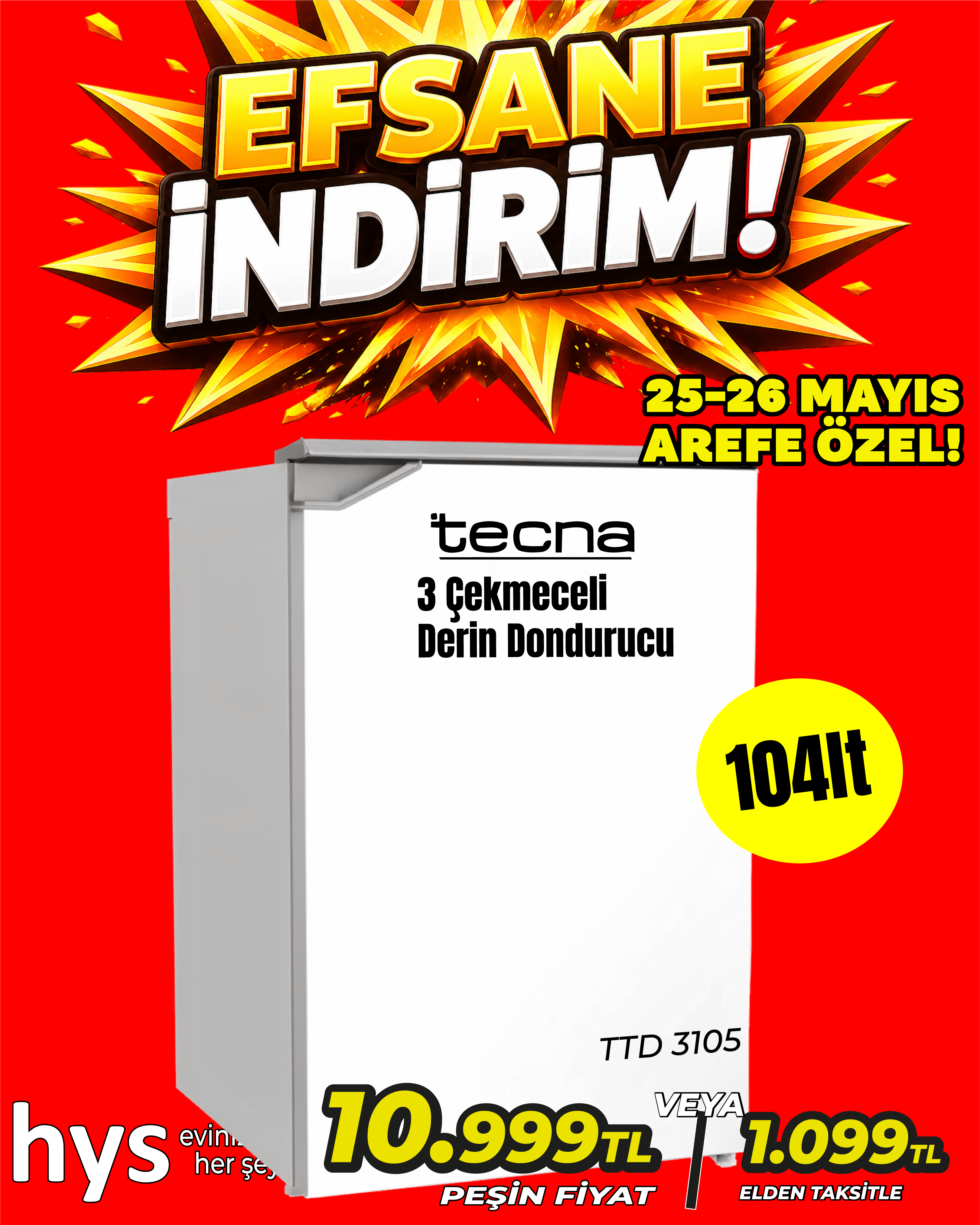 Tecna 3 Çekmeceli Derin Dondurucu