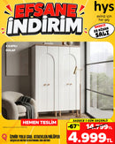 Modena 4 Kapılı Dolap 190 Lık (Orta-Sağ)