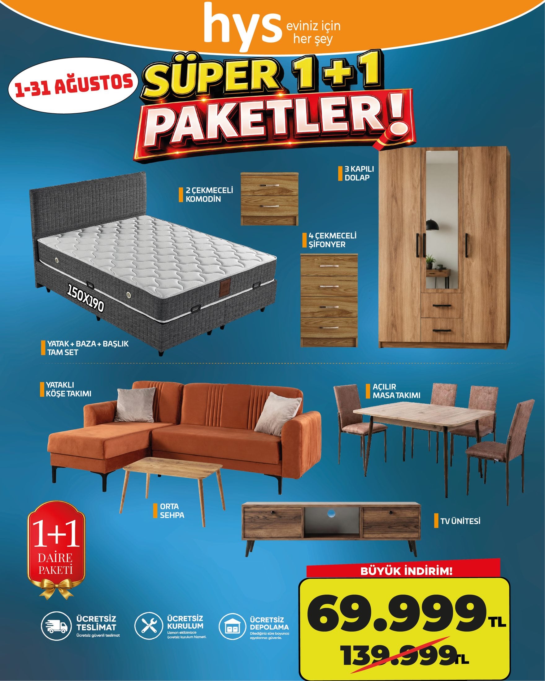 1+1 Daire Paketi 150x190