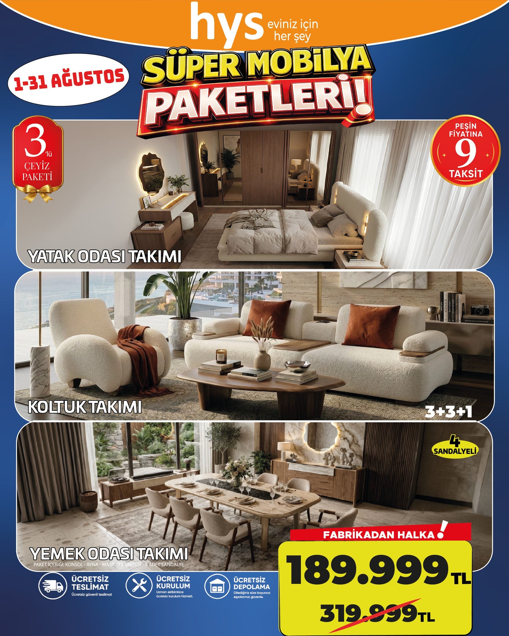 3'lü Çeyiz Paketi Kahve Ürün ana görseli