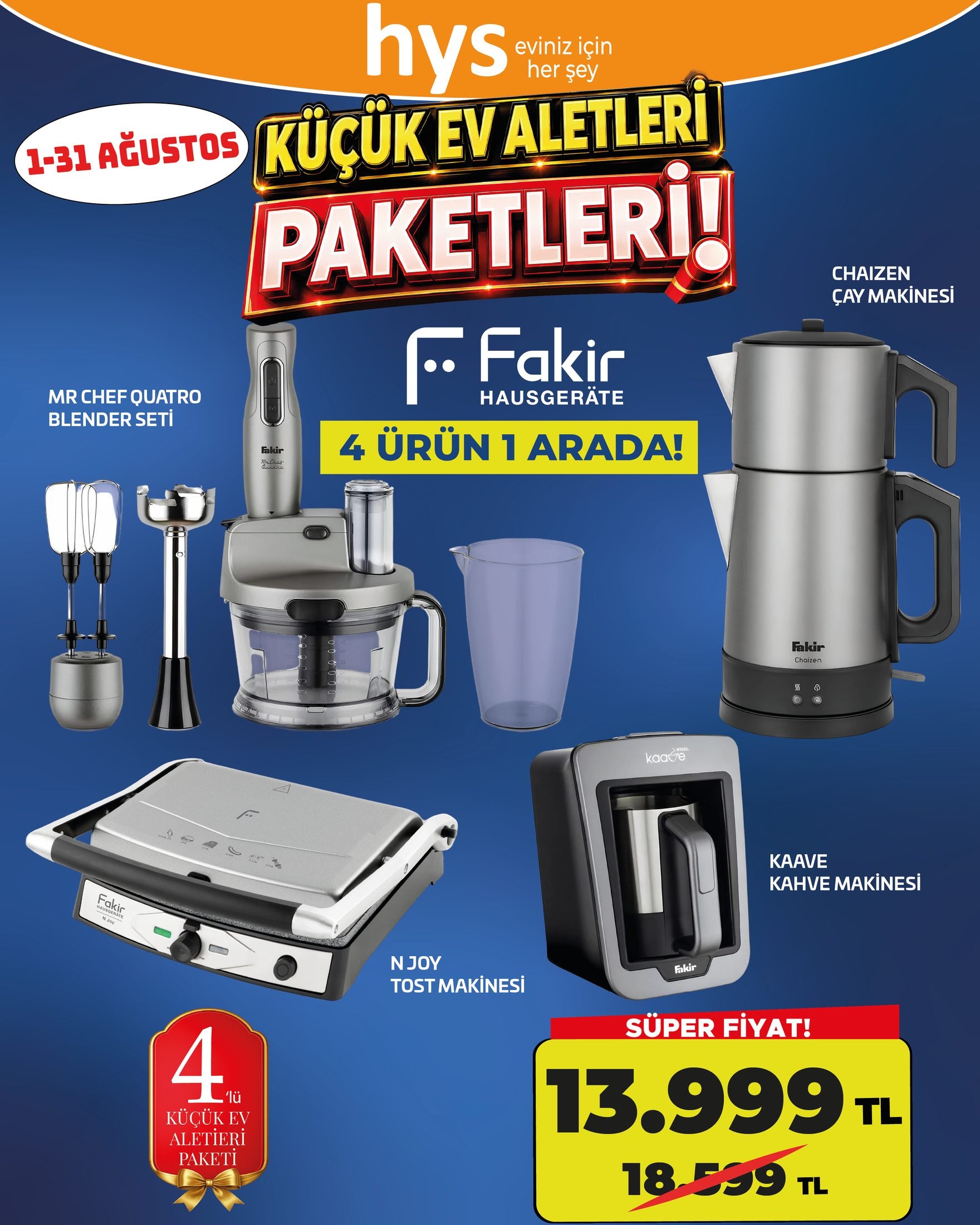 Fakir 4'lü Küçük Ev Aletleri Paketi Ürün ana görseli