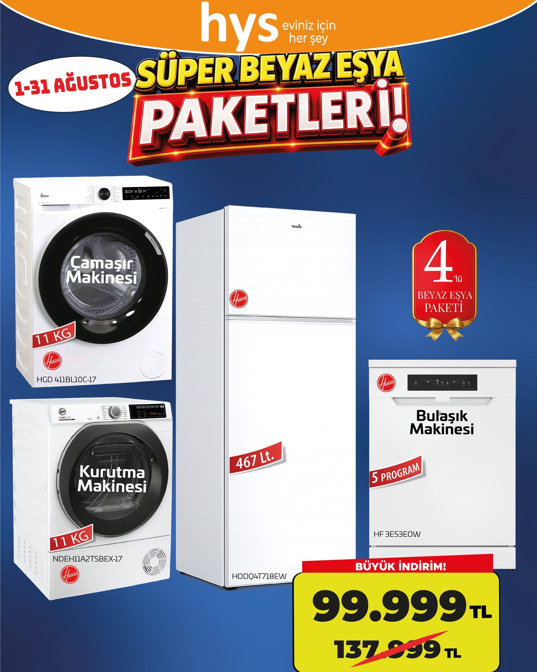 Hoover Beyaz Eşya Paketi