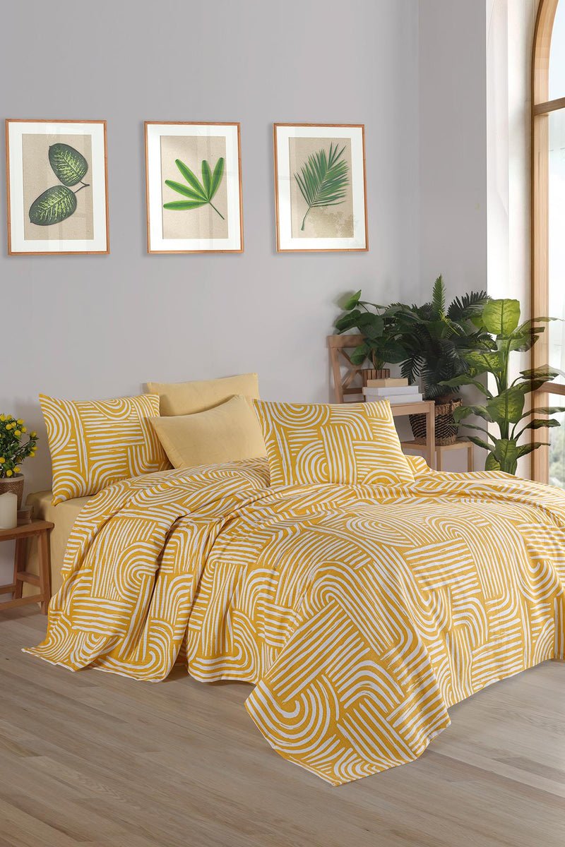 Minteks Çift Kişilik Nevresim Takımı (Sarı)