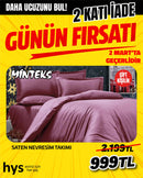 Minteks Deluxe Saten Çift Kişilik Nevresim Takımı