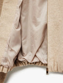 Koton Fermuarlı Bisiklet Yaka Uzun Kollu Crop Kaşe Kolej Bomber Ceket